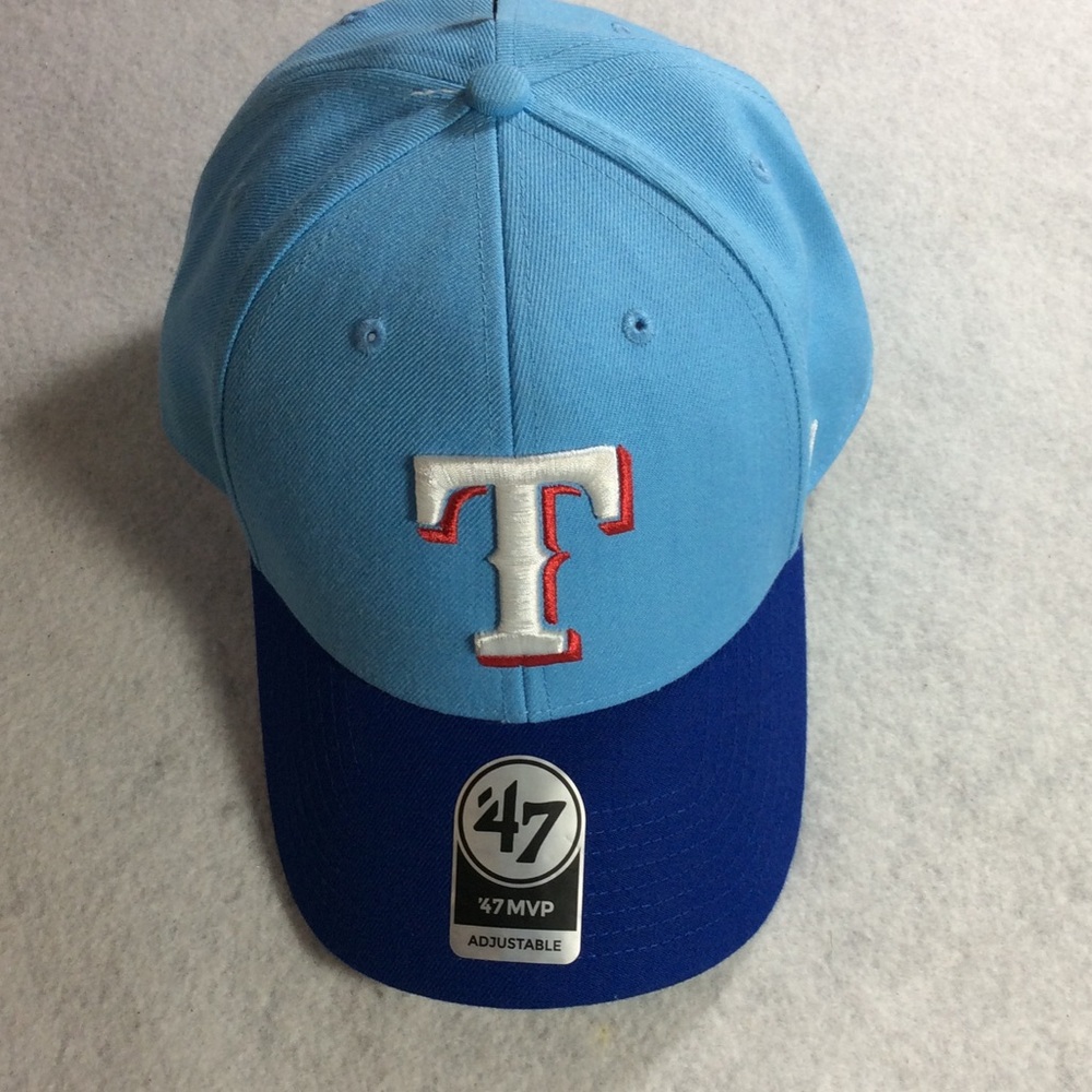 47 Two-Tone Light Blue and Royal Blue Texas 'T' Baseball Cap